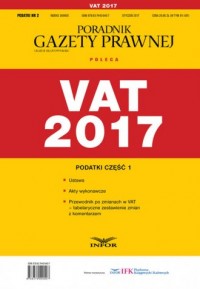 VAT 2017. Podatki cz. 1. Podatki - okładka książki