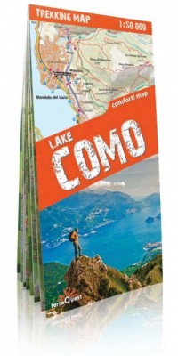 Jezioro Como mapa trekkingowa. - okładka książki
