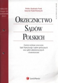 Orzecznictwo Sądów Polskich 10/2013 - okładka książki