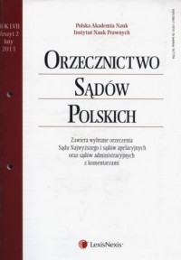 Orzecznictwo Sądów Polskich 2/2013 - okładka książki