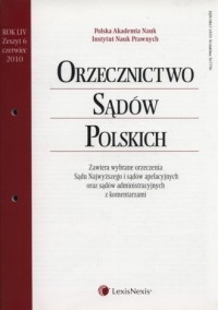 Orzecznictwo Sądów Polskich 6/2010 - okładka książki
