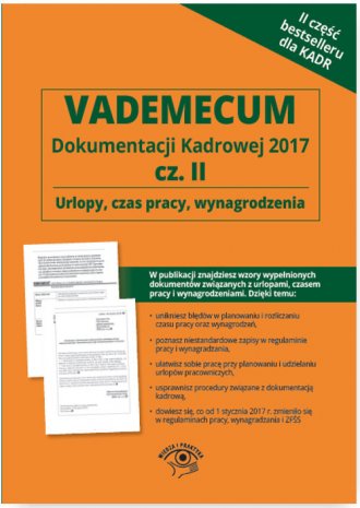 powiększ Vademecum dokumentacji kadrowej - okładka książki