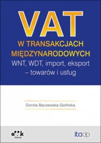 VAT w transakcjach międzynarodowych. - okładka książki