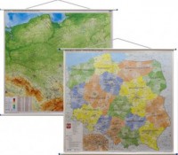 Polska mapa ścienna dwustronna - okładka książki