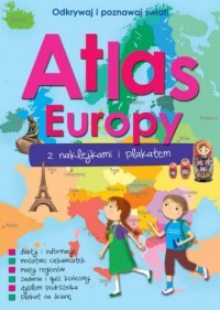 Atlas Europy z naklejkami i plakatem - okładka książki