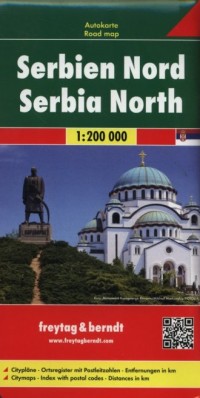 Serbia część północna mapa samochodowa - okładka książki