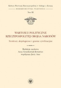 Wartości polityczne Rzeczypospolitej - okładka książki