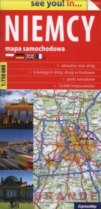 Niemcy mapa samochodowa 1:750 000 - okładka książki