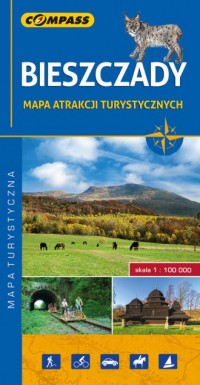 Bieszczady mapa atrakcji turystycznych - okładka książki
