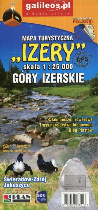 Mapa turystyczna Góry Izerskie - okładka książki