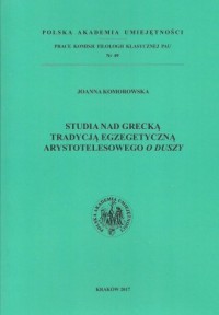 Studia nad grecką tradycją egzegetyczną - okładka książki