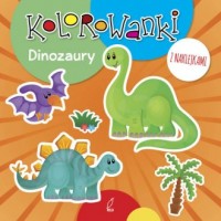 Kolorowanki z naklejkami. Dinozaury - okładka książki