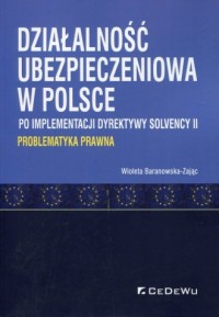 Działalność ubezpieczeniowa w Polsce - okładka książki
