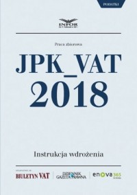 JPK_VAT 2018 instrukcja wdrożenia - okładka książki