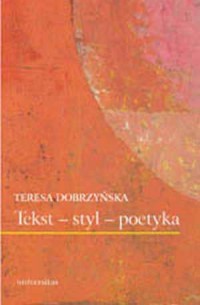 Tekst - styl - poetyka - okładka książki
