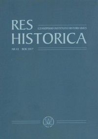 Res Historica 43/2017 - okładka książki