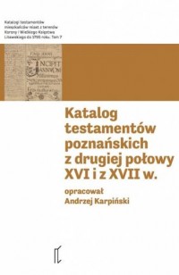 Katalog testamentów poznańskich - okładka książki