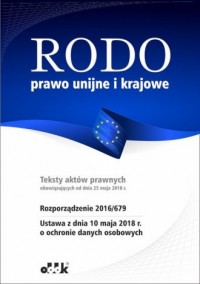 RODO prawo unijne i krajowe - okładka książki