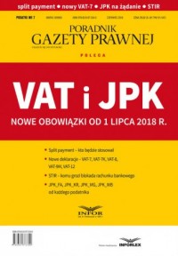 VAT i JPK nowe obowiązki od 1 lipca - okładka książki