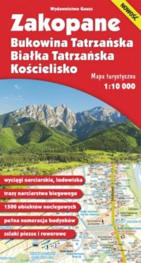 Mapa Zakopane, Bukowina Tatrzańska, - okładka książki