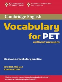 Cambridge Vocabulary for PET Edition - okładka podręcznika