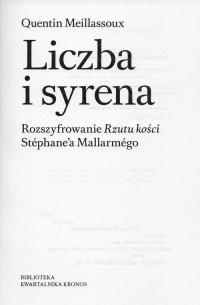 Liczba i syrena. Rozszyfrowanie - okładka książki