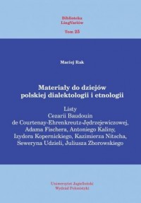 Materiały do dziejów polskiej dialektologii - okładka książki