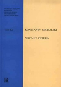 Nova et vetera - okładka książki