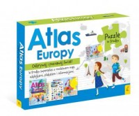 Atlas Europy/Plakat z mapą/ Puzzle. - okładka książki