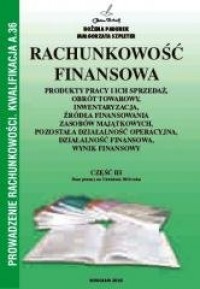 Rachunkowość Finansowa cz. III - okładka podręcznika