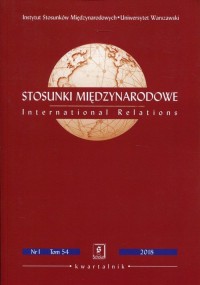 Stosunki Międzynarodowe nr 1 Tom - okładka książki