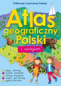 Atlas geograficzny polski z naklejkami - okładka książki