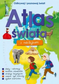Atlas świata z naklejkami - okładka książki