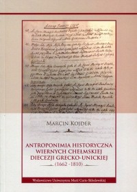 Antroponimia historyczna wiernych - okładka książki