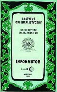 Informator Instytutu Orientalistycznego - okładka książki