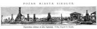 Pożar miasta Siedlce - zdjęcie reprintu, mapy