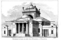 Synagoga budująca się przy ulicy - zdjęcie reprintu, mapy