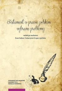 Testament w prawie polskim. Wybrane - okładka książki