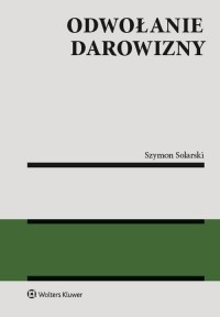 Odwołanie darowizny - okładka książki