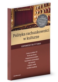 Polityka rachunkowości w kulturze - okładka książki