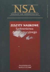 Zeszyty Naukowe Sądownictwa Administracyjnego - okładka książki