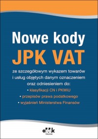 Nowe kody JPK VAT - okładka książki