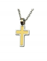 Krzyż w kolorach złota i srebra - zdjęcie