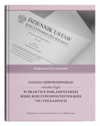 Zasada odpowiedniego vacatio legis - okładka książki
