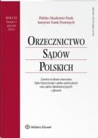 Orzecznictwo Sądów Polskich 1/2021 - okładka książki