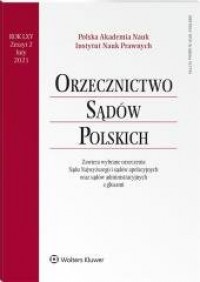 Orzecznictwo Sądów Polskich 2/2021 - okładka książki