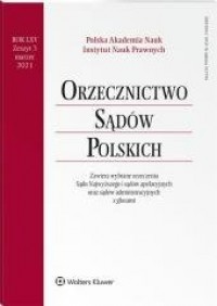 Orzecznictwo Sądów Polskich 3/2021 - okładka książki