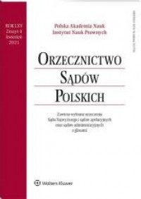 Orzecznictwo Sądów Polskich 4/2021 - okładka książki