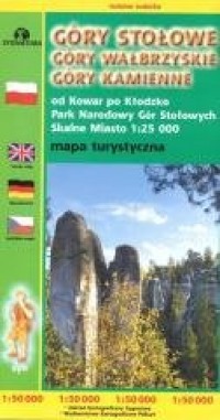 Mapa tur. Góry Stołowe, Wałbrzyskie, - okładka książki