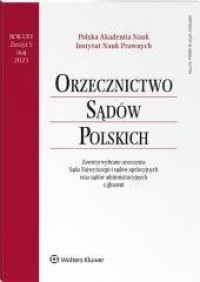 Orzecznictwo Sądów Polskich 5/2021 - okładka książki